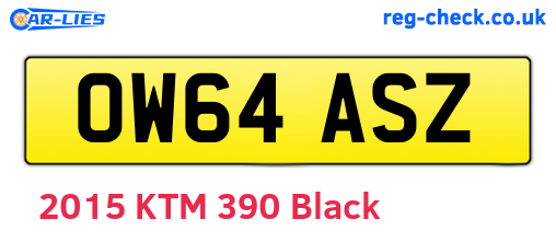 OW64ASZ are the vehicle registration plates.
