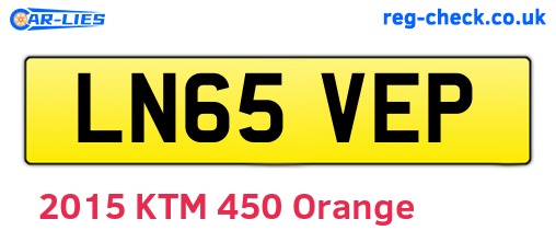 LN65VEP are the vehicle registration plates.