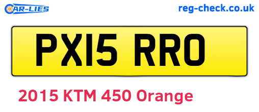PX15RRO are the vehicle registration plates.