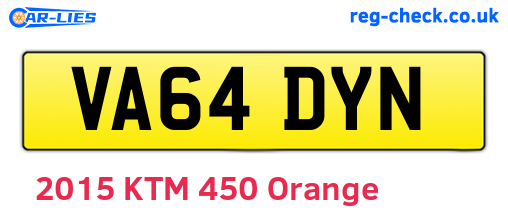 VA64DYN are the vehicle registration plates.