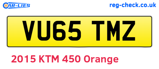 VU65TMZ are the vehicle registration plates.