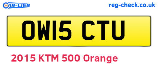 OW15CTU are the vehicle registration plates.