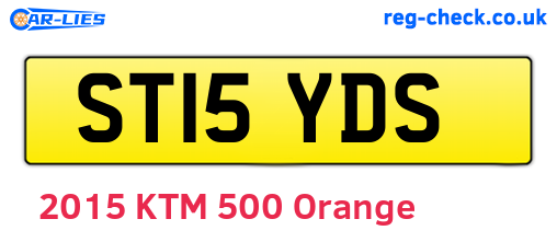 ST15YDS are the vehicle registration plates.