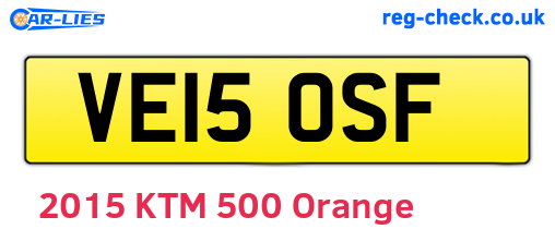 VE15OSF are the vehicle registration plates.
