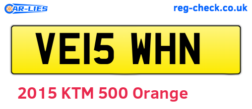 VE15WHN are the vehicle registration plates.