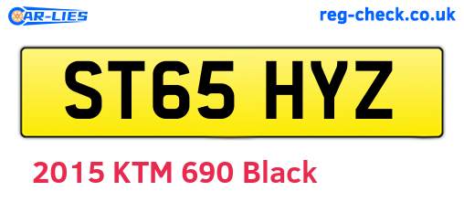 ST65HYZ are the vehicle registration plates.