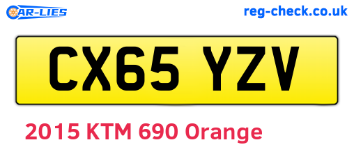 CX65YZV are the vehicle registration plates.