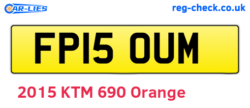 FP15OUM are the vehicle registration plates.
