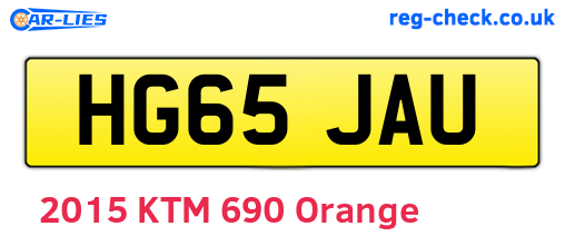 HG65JAU are the vehicle registration plates.