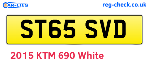 ST65SVD are the vehicle registration plates.