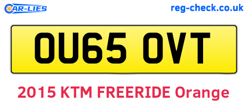 OU65OVT are the vehicle registration plates.