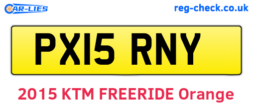 PX15RNY are the vehicle registration plates.