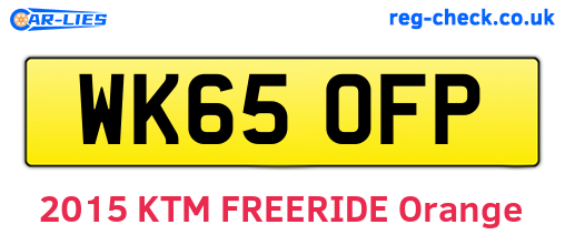 WK65OFP are the vehicle registration plates.