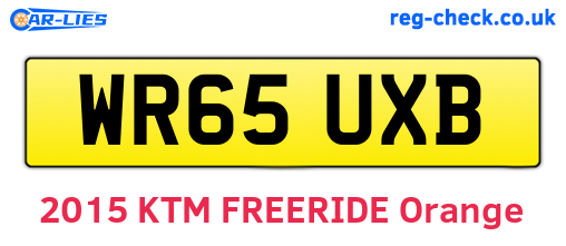 WR65UXB are the vehicle registration plates.