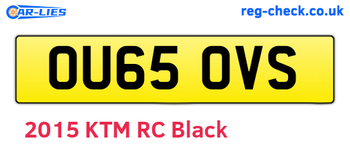 OU65OVS are the vehicle registration plates.