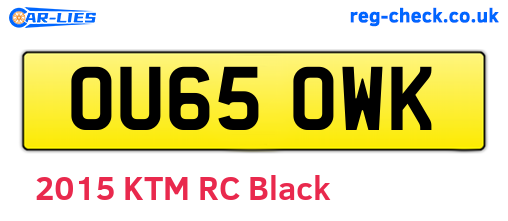 OU65OWK are the vehicle registration plates.