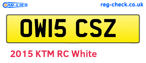 OW15CSZ are the vehicle registration plates.