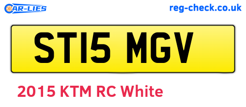 ST15MGV are the vehicle registration plates.