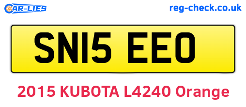 SN15EEO are the vehicle registration plates.