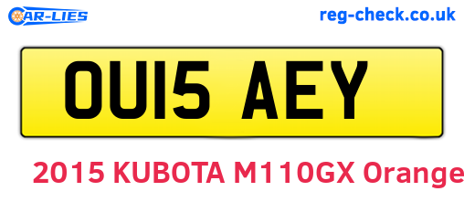 OU15AEY are the vehicle registration plates.