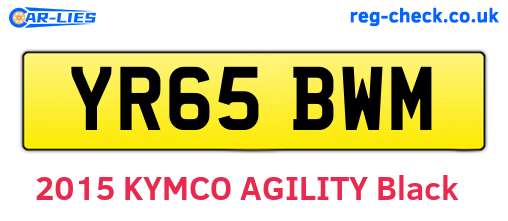 YR65BWM are the vehicle registration plates.
