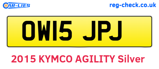 OW15JPJ are the vehicle registration plates.