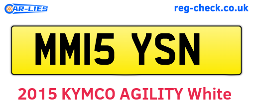 MM15YSN are the vehicle registration plates.