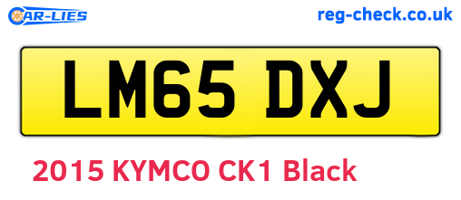 LM65DXJ are the vehicle registration plates.
