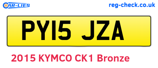 PY15JZA are the vehicle registration plates.
