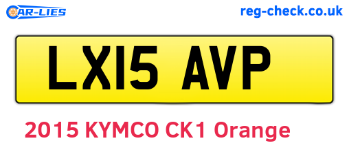 LX15AVP are the vehicle registration plates.