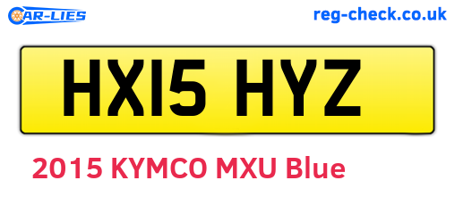 HX15HYZ are the vehicle registration plates.