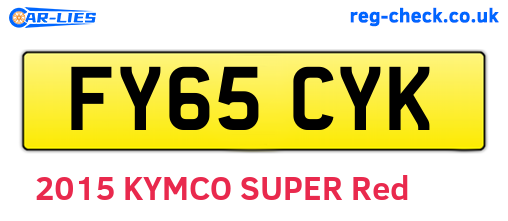 FY65CYK are the vehicle registration plates.