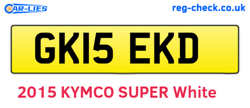 GK15EKD are the vehicle registration plates.