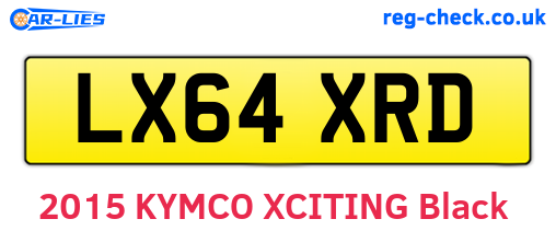 LX64XRD are the vehicle registration plates.