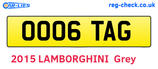 OO06TAG are the vehicle registration plates.