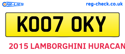 KO07OKY are the vehicle registration plates.