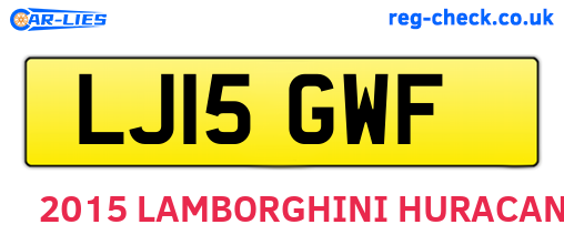 LJ15GWF are the vehicle registration plates.
