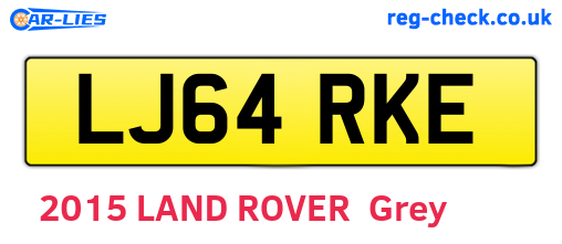 LJ64RKE are the vehicle registration plates.