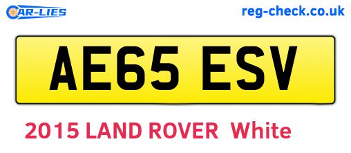 AE65ESV are the vehicle registration plates.