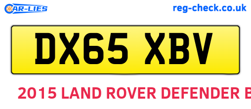 DX65XBV are the vehicle registration plates.