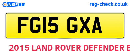 FG15GXA are the vehicle registration plates.