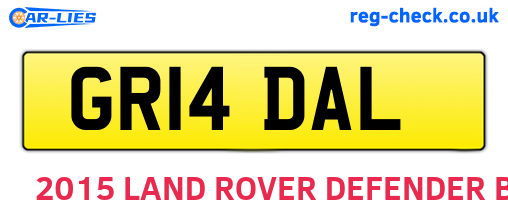 GR14DAL are the vehicle registration plates.