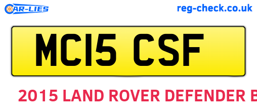 MC15CSF are the vehicle registration plates.