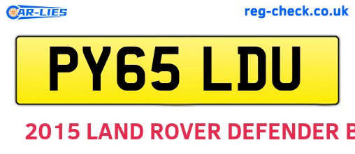 PY65LDU are the vehicle registration plates.