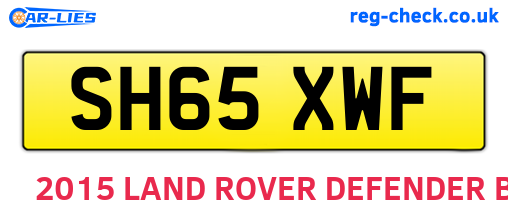SH65XWF are the vehicle registration plates.