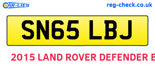 SN65LBJ are the vehicle registration plates.