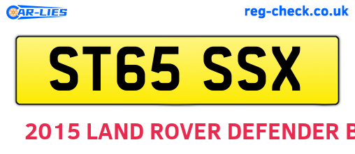 ST65SSX are the vehicle registration plates.