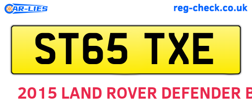 ST65TXE are the vehicle registration plates.
