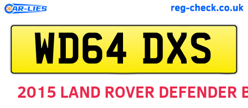 WD64DXS are the vehicle registration plates.
