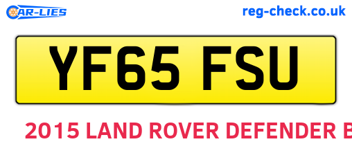 YF65FSU are the vehicle registration plates.